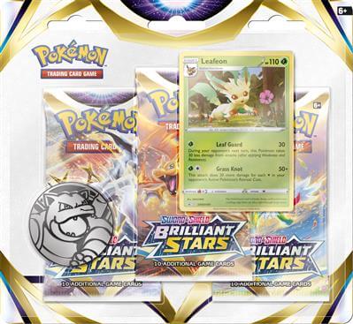 Leafeon 3 Pack Blister Brilliant Stars - Pokemon kaarten